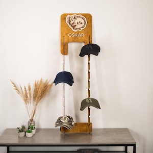Personalized hat rack, Wooden Hat Rack, Hat display rack, Cap Organiser, Hat Holder Wooden, Dad cap stand, Wooden cap rack holder