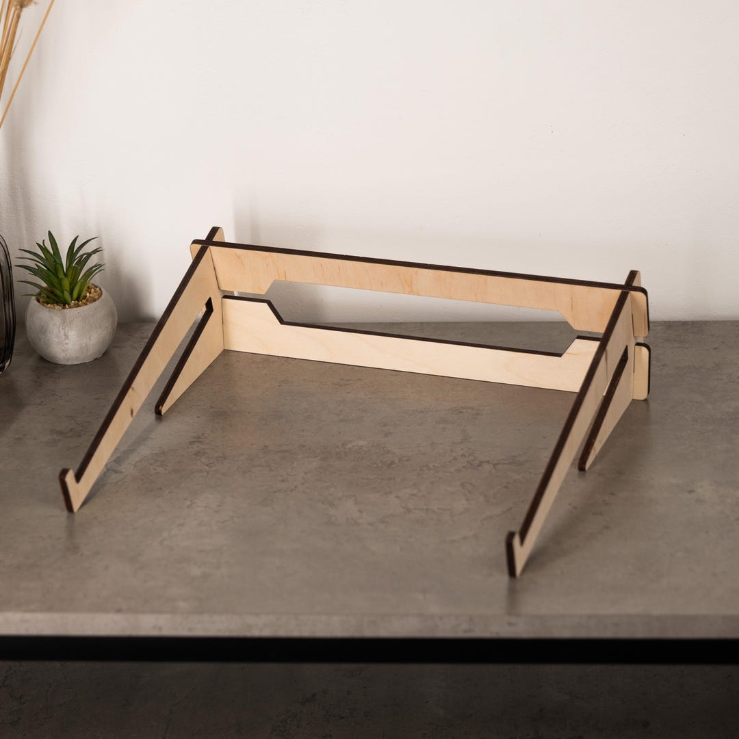 Timber Computer Stand Wood Laptop Holder, MacBook Stand Wood, Wooden Laptop Riser for Desk ...