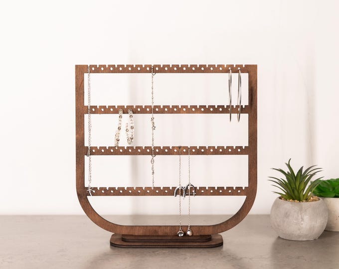 Jewelry stand hanger, Wood earring organizer, Jewelry display stands wooden, Earring holder organizer, Earring holder personalized