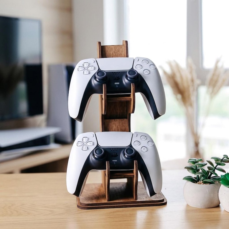 Personligt stativ för spelkontroller i trä, anpassad PS Xbox-hållare bild 20