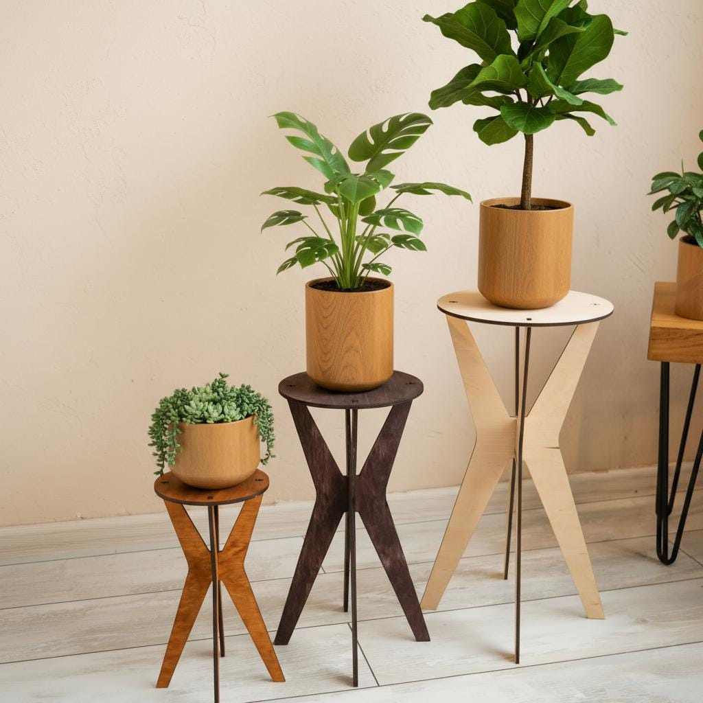 Wooden plant stand - Etsy 日本