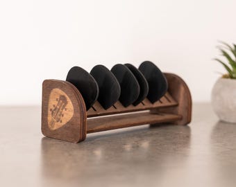 Wood guitar pick holder, Guitar pick organizer, Guitar pick display, Plectrum holder, Guitar pick stand, Guitar pick case