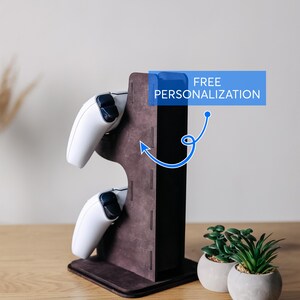 Personligt stativ för spelkontroller i trä, anpassad PS Xbox-hållare bild 7