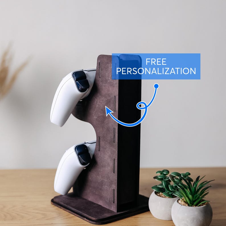 Personligt stativ för spelkontroller i trä, anpassad PS Xbox-hållare bild 7
