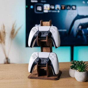 Personligt stativ för spelkontroller i trä, anpassad PS Xbox-hållare bild 4