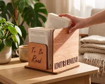 Soporte de madera para libros, organizador de lectura, soporte para libros de madera natural