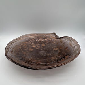 Murano Style Copper Aventurine Art Glass Bowl – Handblown Italian Decorative Centerpiece