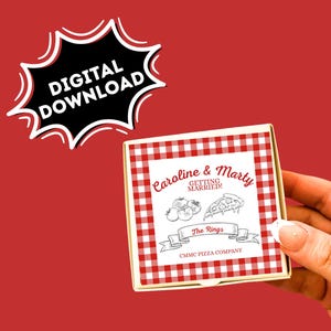 Custom Mini Pizza Box Sticker Digital Download | Personalized Pizza Party Labels | Printable Pizza Favor Stickers | Digital Download