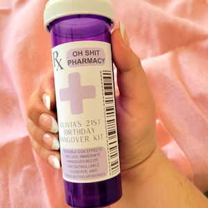 Hangover Recovery Kit - Bachelorette Party - Birthday Favors - Prescription Bottle Kits - Recovery Kit pill bottles - Bachelorette Favors