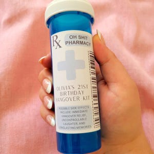 Hangover Recovery Kit - Bachelorette Party - Birthday Favors - Prescription Bottle Kits - Recovery Kit pill bottles - Bachelorette Favors