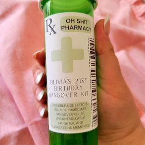 Hangover Recovery Kit - Bachelorette Party - Birthday Favors - Prescription Bottle Kits - Recovery Kit pill bottles - Bachelorette Favors