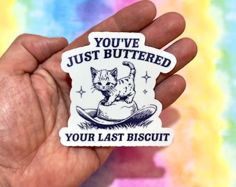 Has untado con mantequilla tu última galleta, meme divertido y moderno, humor sarcástico sobre salud mental, gato sarcástico, vaquero lindo, planificador