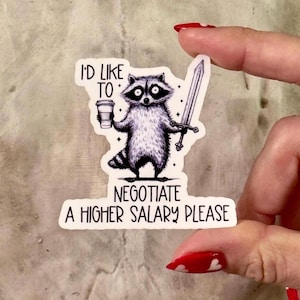 Weird Raccoon Sticker – Funny Trendy Meme, Work Humor | Sarcastic Mental Health, Planner