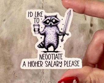 Weird Raccoon Sticker – Funny Trendy Meme, Work Humor | Sarcastic Mental Health, Planner