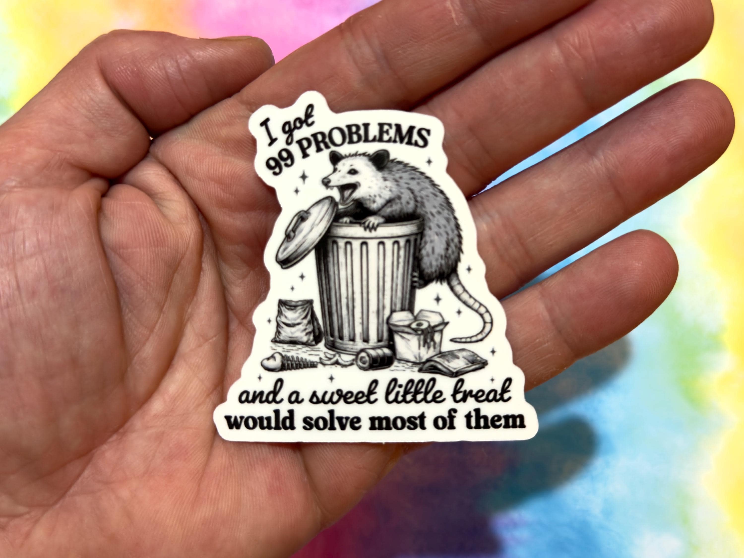 Problems Before Sticker Funny Opossum Meme Sticker, Sarcastic Mental Health Humor, Snarky ...