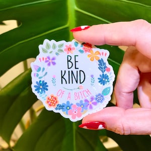 Be Kind, funny and trendy meme, self-care, floral sticker, sarcastic mental health humor, planner image 2