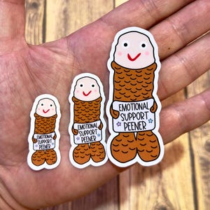 Emotional Support Peener Aufkleber, Weiner Aufkleber, sarkastischer Aufkleber für psychische Gesundheit, lustige Selbstpflege, Humor für Erwachsene, Knebelgeschenk, Geschenk für Freund