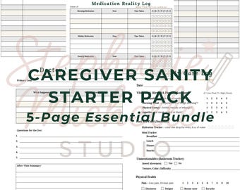 Caregiver Binder Printable Medical Organizer for Seniors Aging Parent Health Tracker Medication Log Doctor Visit Prep Daily Care Log PDF