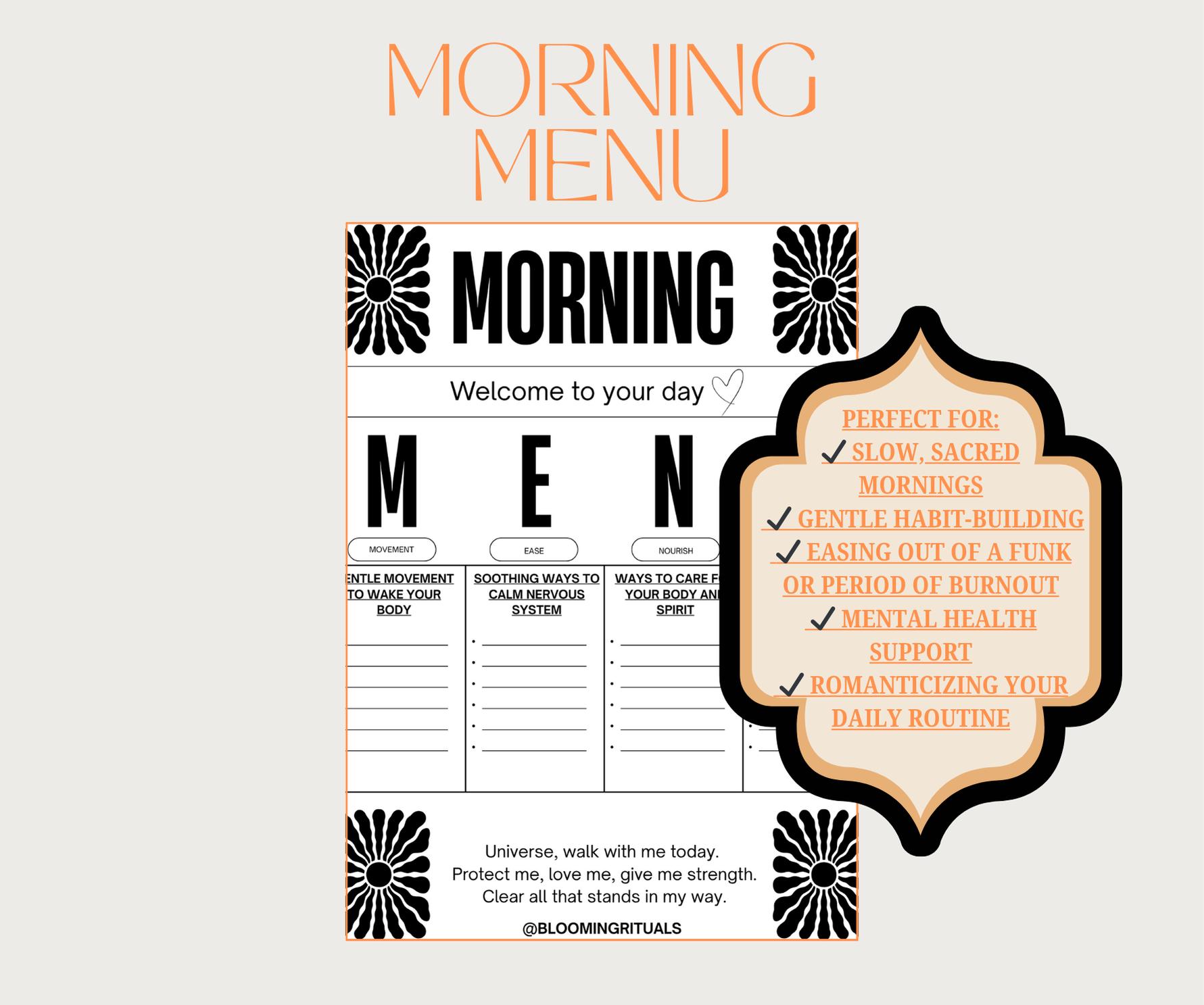 Gentle Morning Routine Printable: Self-care Checklist (PDF & PNG ...