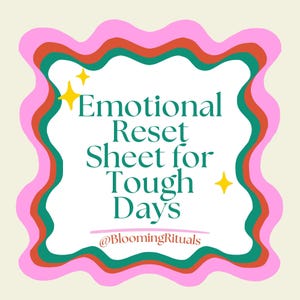 Incase Of A Hard Day Printable Worksheet | A Gentle Reset Sheet For Days That Feel Heavy | Digital Download | Self-Care Template