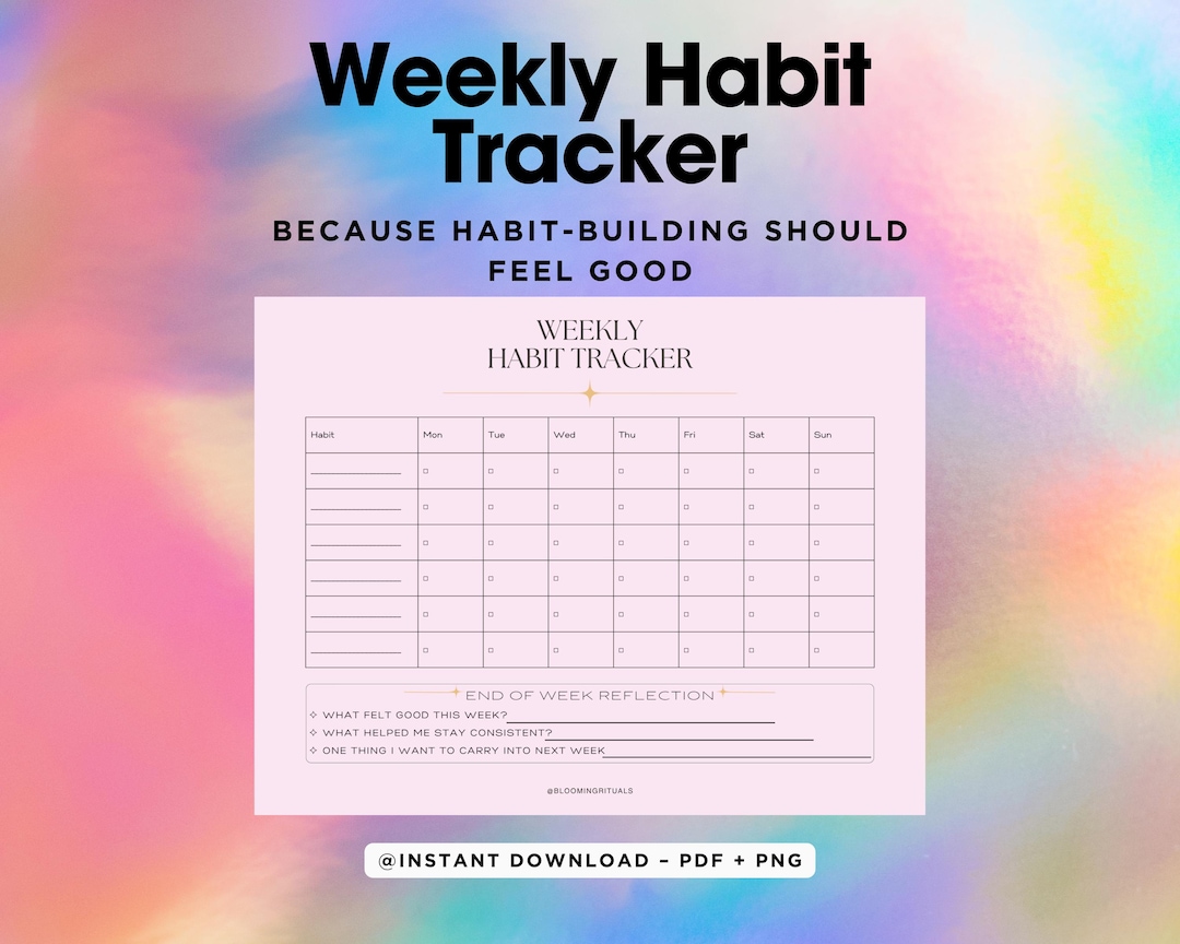 Minimalist Habit Tracker: Weekly Goal Planner (digital Download, PDF ...