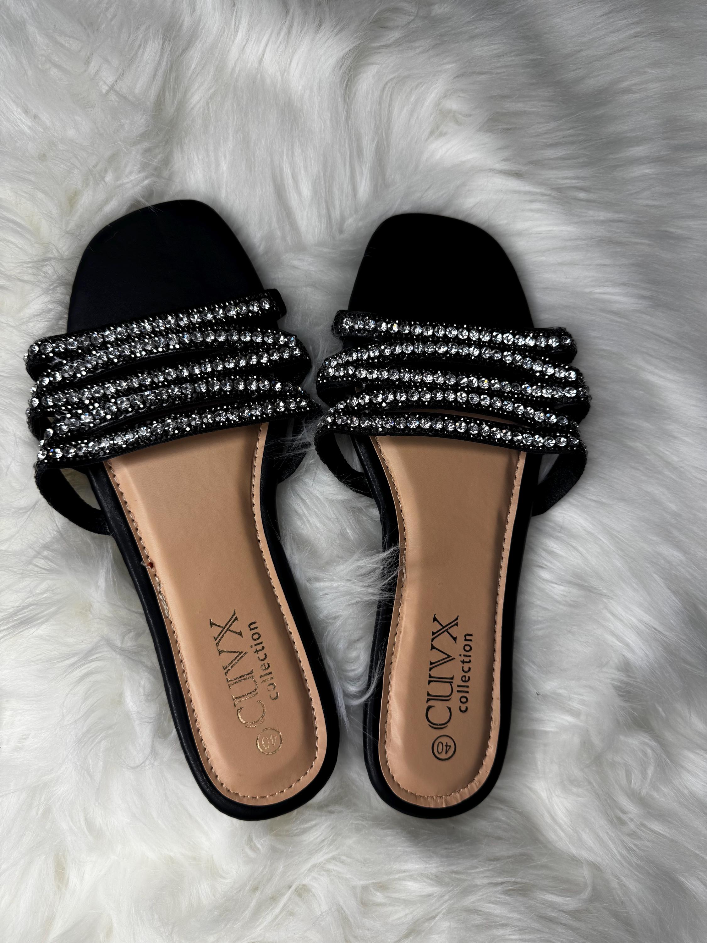 Dressy Black Flat Sandals - Etsy Dressy Black Flat Sandals - Etsy