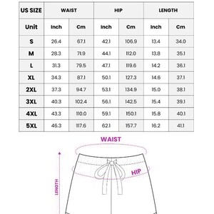 a women's shorts measurements chart for shorts