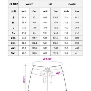 a women's shorts measurements chart for shorts