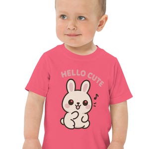 幼児用ジャージーTシャツ、かわいいウサギTシャツ、かわいいウサギのグラフィックTシャツ、愛らしいパステルデザイン、女の子や女性へのギフト、かわいい動物シャツ