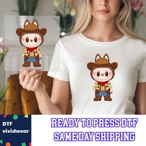 Cowboy Labubu Dtf, Western Labubu Dtf, Ready to Press DTF Prints, High-Quality Heat Transfer Designs, Affordable DTF Transfers, Shirt Dtf