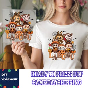 Halloween Labubu Dtf, Kawaii Labubu Dtf, Ready to Press DTF Prints, High-Quality Heat Transfer Designs, Affordable DTF Transfers, Shirt Dtf