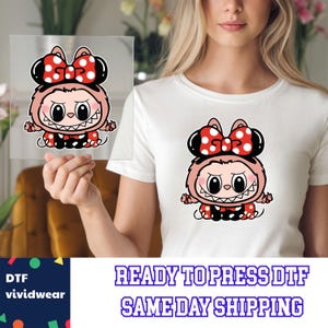 Mickey and Labubu Dtf, Minnie Labubu Dtf, Ready to Press DTF Prints, High-Quality Heat Transfer Designs, Affordable DTF Transfers, Shirt Dtf