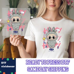 Happy Labubu Dtf, Kawaii Labubu Dtf, Ready to Press DTF Prints, High-Quality Heat Transfer Designs, Affordable DTF Transfers, Shirt Dtf
