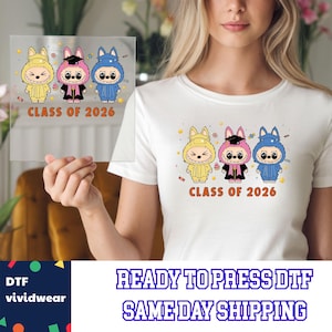 Graduation Labubu Dtf, Class of 2026 Dtf, Ready to Press DTF Prints, High-Quality Heat Transfer Designs, Affordable DTF Transfers, Shirt Dtf