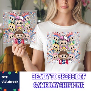 Labubu 4th of July Dtf, USA Labubu Dtf, Ready to Press DTF Prints, High-Quality Heat Transfer Designs, Affordable DTF Transfers, Tshirt Dtf