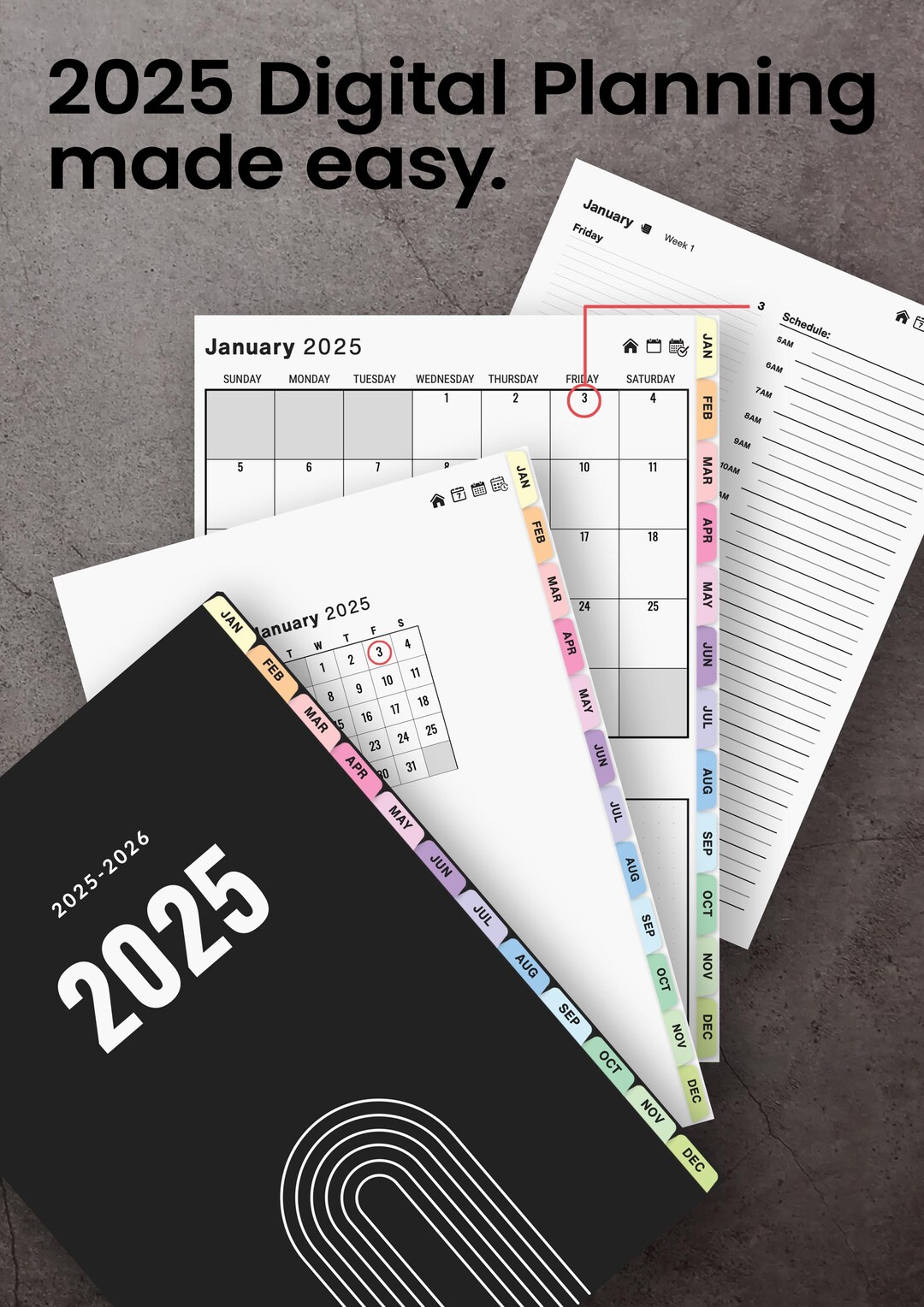 Digital Planner for iPad & Goodnotes | Hyperlinked Planners, PDF Daily ...