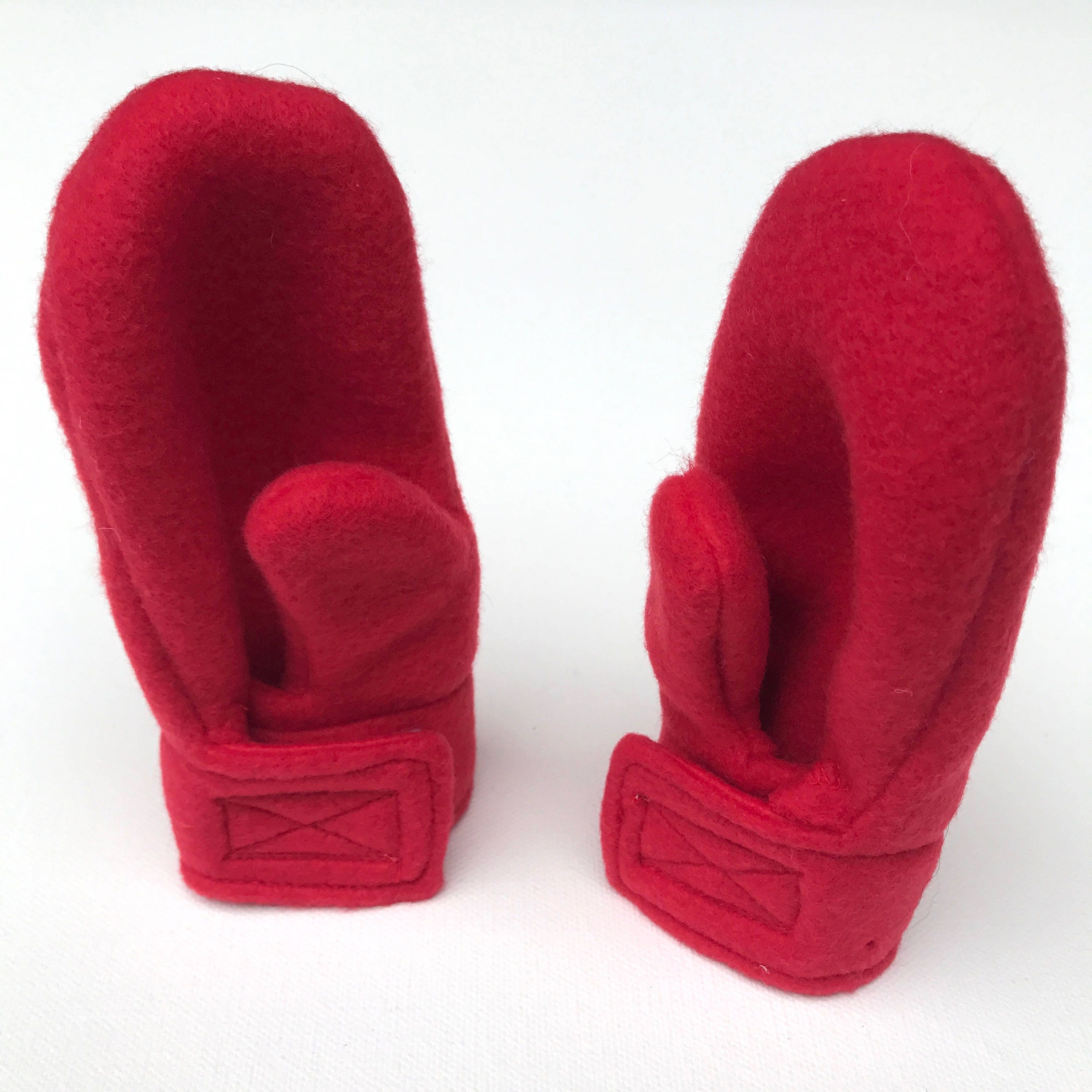 Stay On Wrap Red Toddler Mittens Fleece Wrap Mittens Etsy