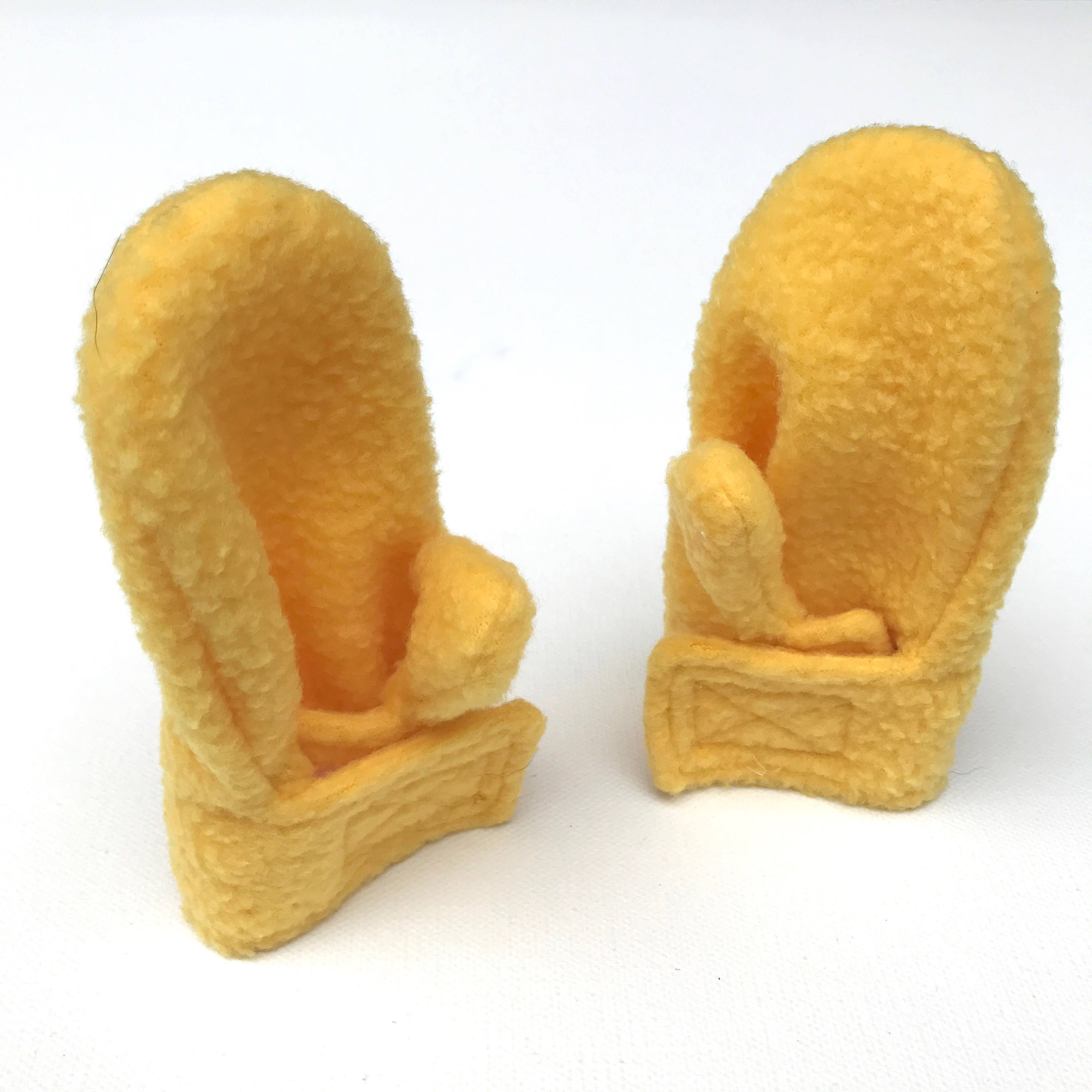 Fleece Baby Mittens Yellow Toddler Mittens Stay on Wrap Etsy