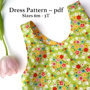 Dress Tutorial,  Pinafore Dress Tutorial, PDF Pattern, Reversible Dress Tutorial, Sewing Pattern With Instructions, Baby Dress Pattern