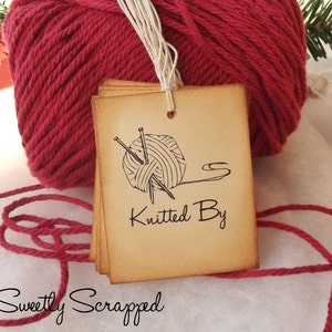 Knitted By Tags, Handmade By, Labels, Gift Tags, Packaging, Gift Wrapping image 2