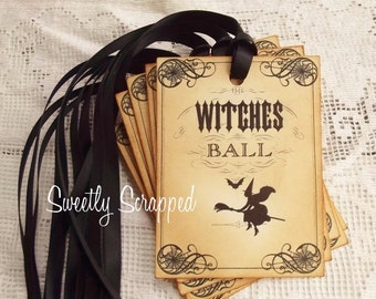 Witch's Ball Halloween Labels.... Hocus Pocus, Witch, Halloween Tags, Tag, Packaging