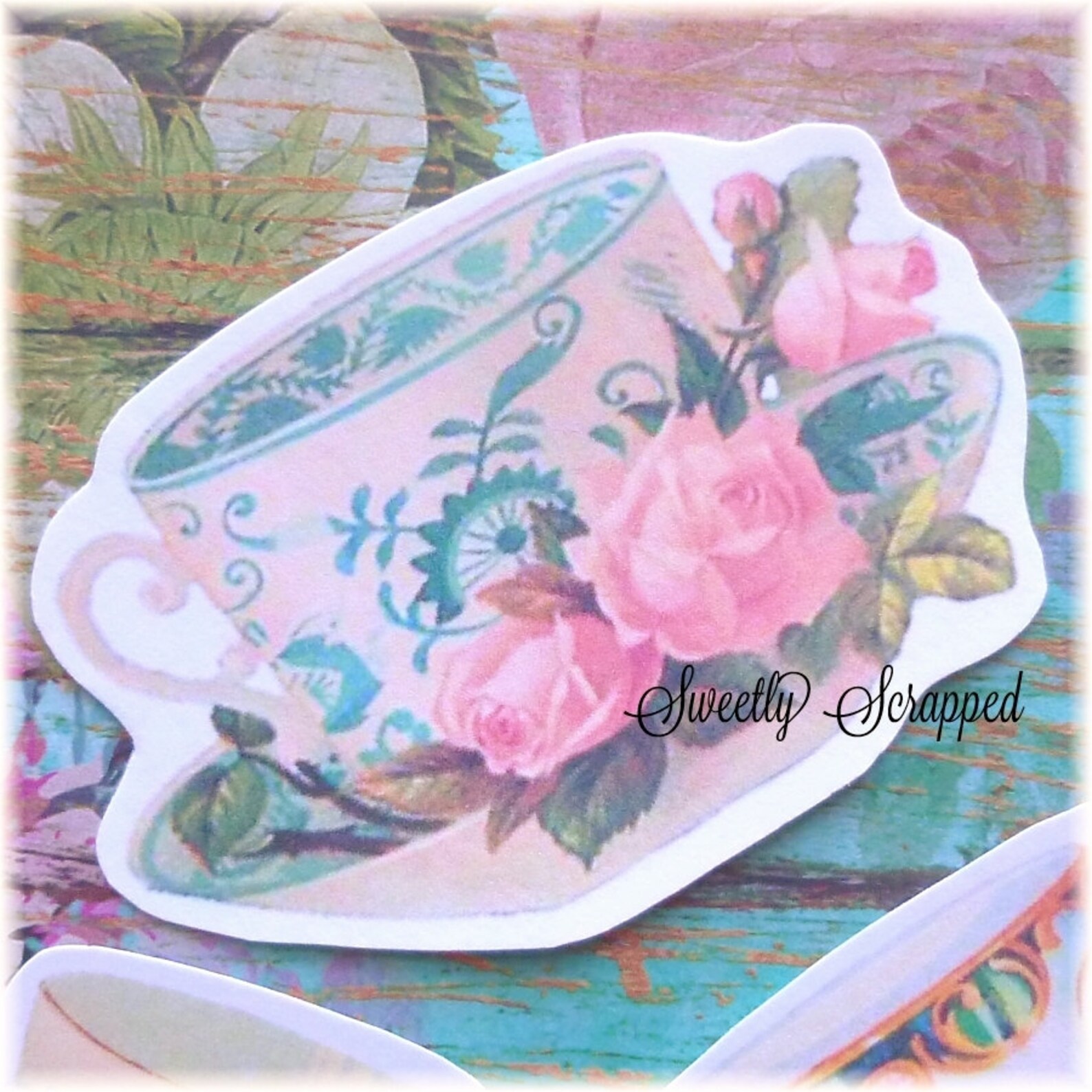TEA CUPS Embellishments Paper .. Cut Outs Vintage Image - Etsy