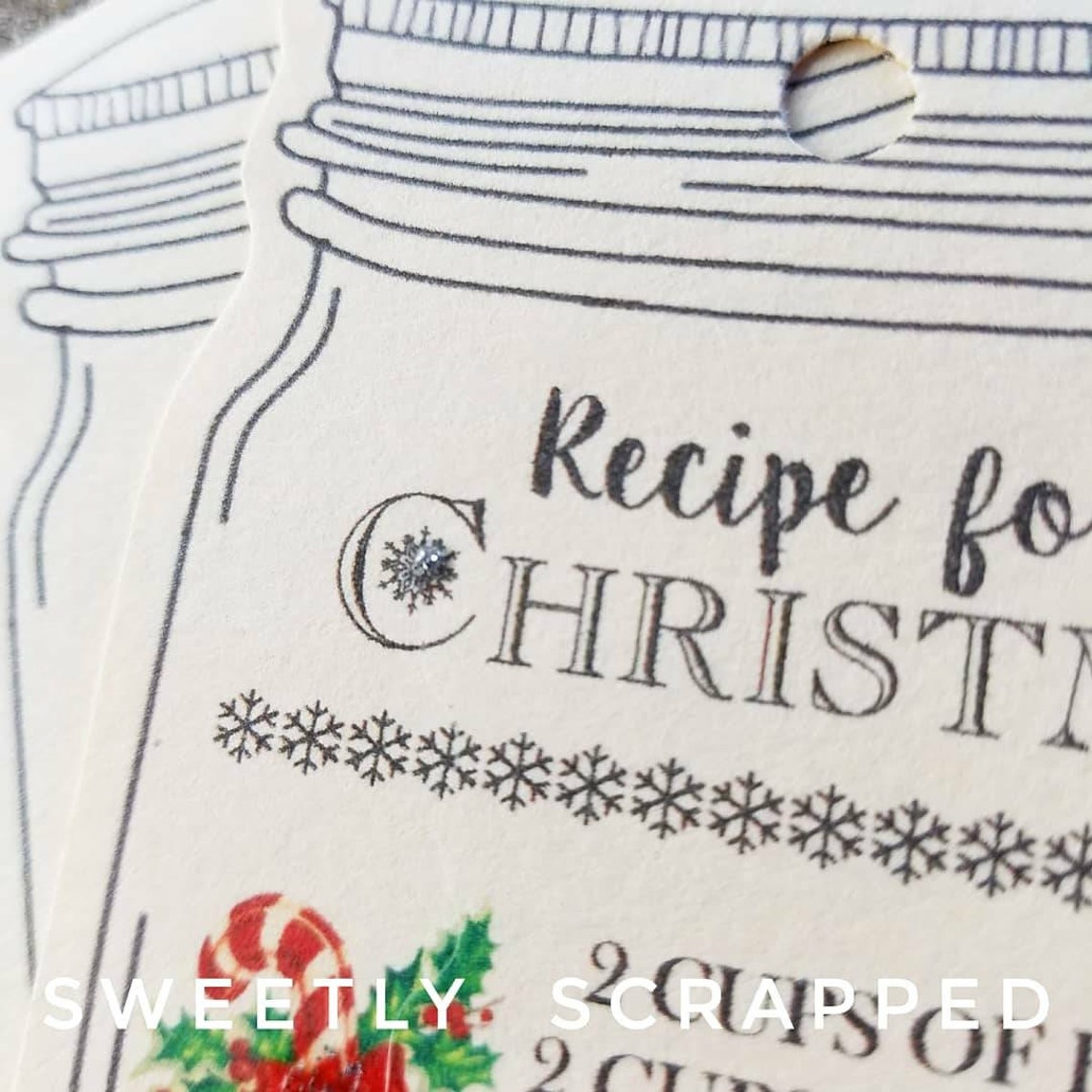 Printable Mason Jar Christmas Recipe Tags