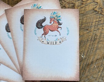 Journal Cards. Horse. Labels. Boho. Scrapbooking, Cardmaking, Journaling, Smash Book. Blank. Diy