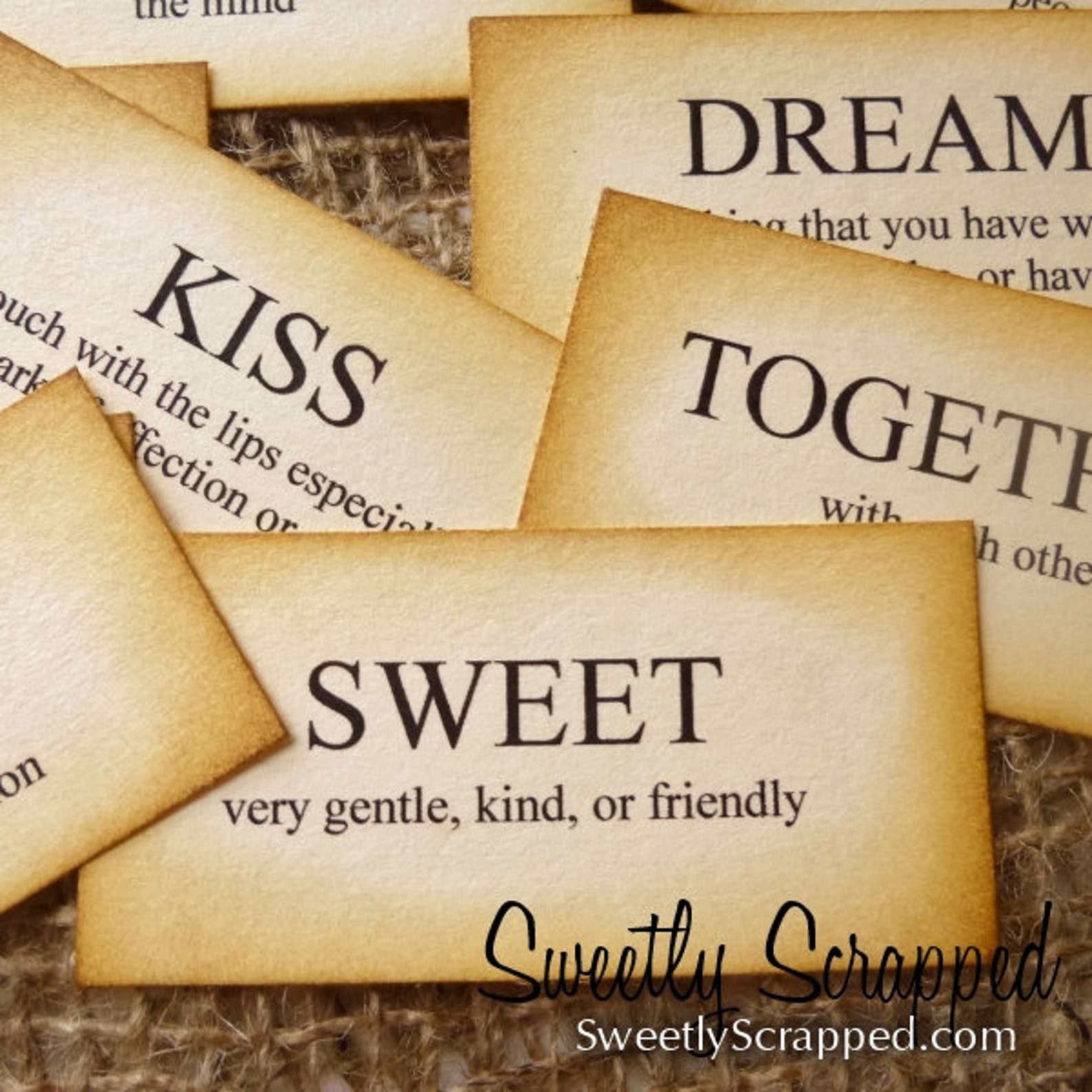 SWEET Definition Flash Cards Scrapbooking Cardmaking Etsy