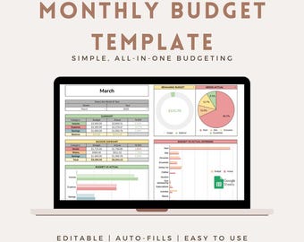 Monthly Budget Expense Google Sheet Template - Expense Tracker, Budget Template, Monthly Dashboard, Beginner Finance Tracker, Money Budget