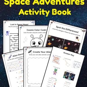 Digital Space Worksheets for Kids | Learning Activities for Home & Classroom | Instant Download