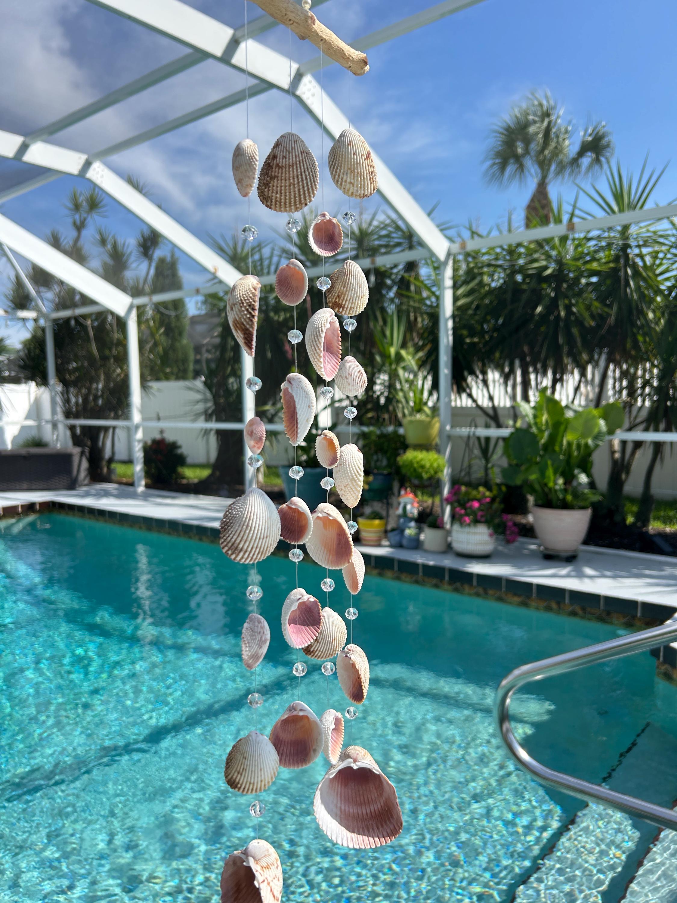 Shell Mco Suncatcher Windchime-cockle Shells and Glass Bead Sun Catcher ...