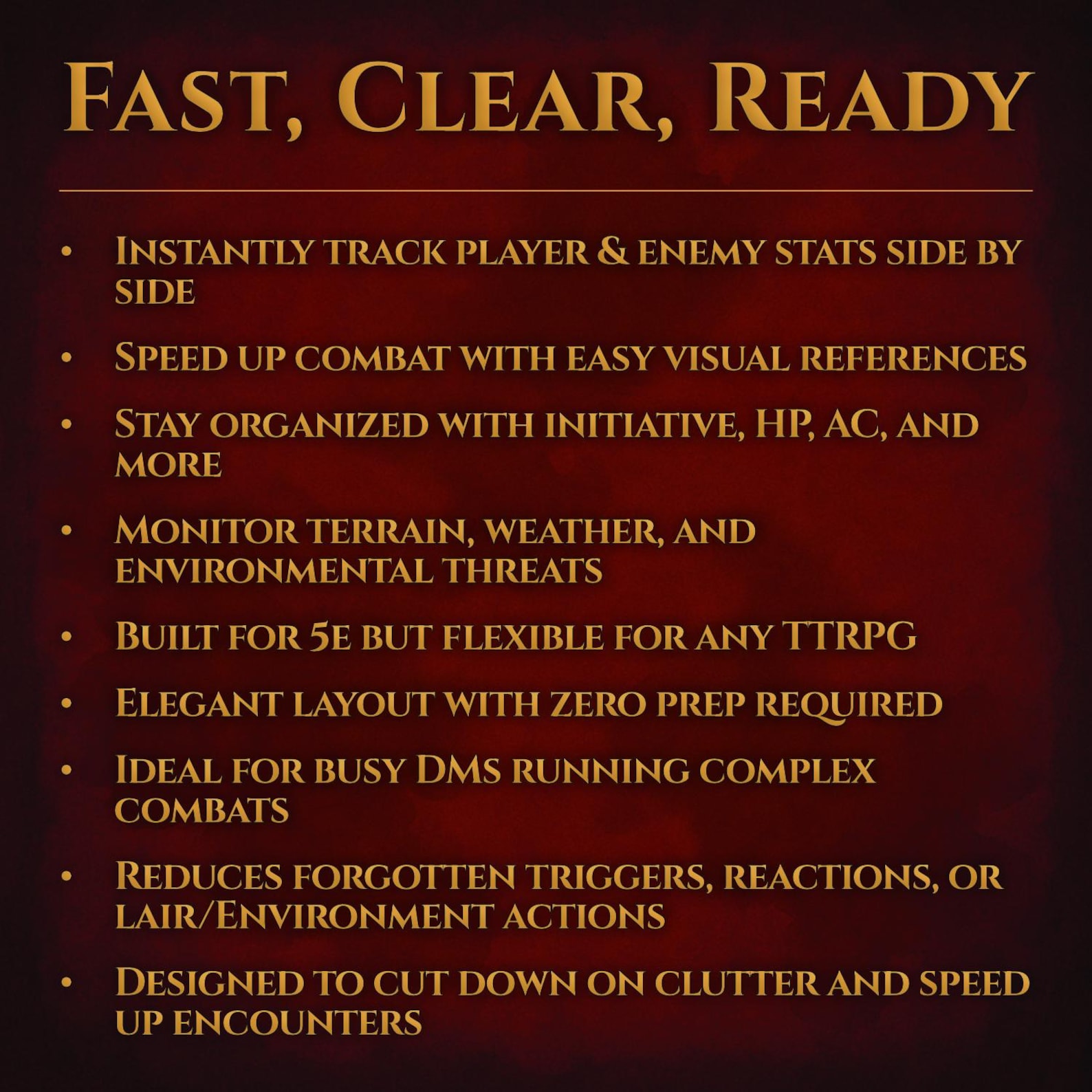 DND 5e Combat Tracker and Condition Tokens PDF | Printable Flowchart ...
