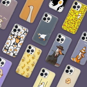 Funny Duck Phone Case, Meme Silly Goose Cover for iPhone 16e, 15, 14, 13, 12, 11, Google Pixel 9 Pro, 8, 7A, Samsung S25 edge, S24 FE, A71